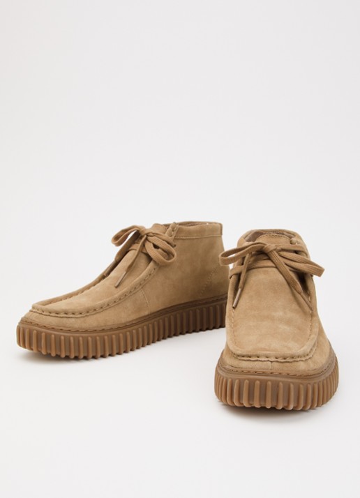 Clarks Originals Torhill Hi veterschoen van suède - detail 2 zand