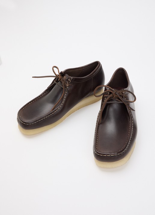 Clarks Originals Wallabee veterschoen van leer  - detail 2 donkerbruin