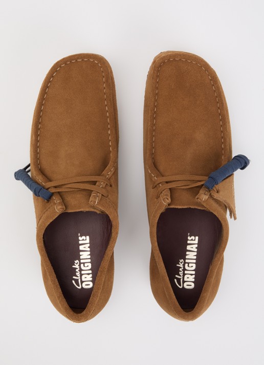 Clarks Originals Wallabee veterschoen van suède - detail 3 cognac