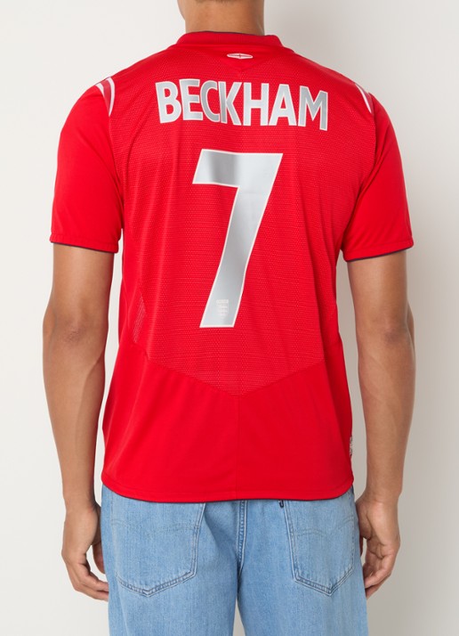 Classic Football Shirts 2004-06 England Beckham voetbalshirt - achterkant rood