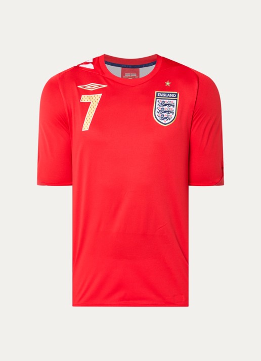 Classic Football Shirts 2006-08 England Beckham voetbalshirt - voorkant rood