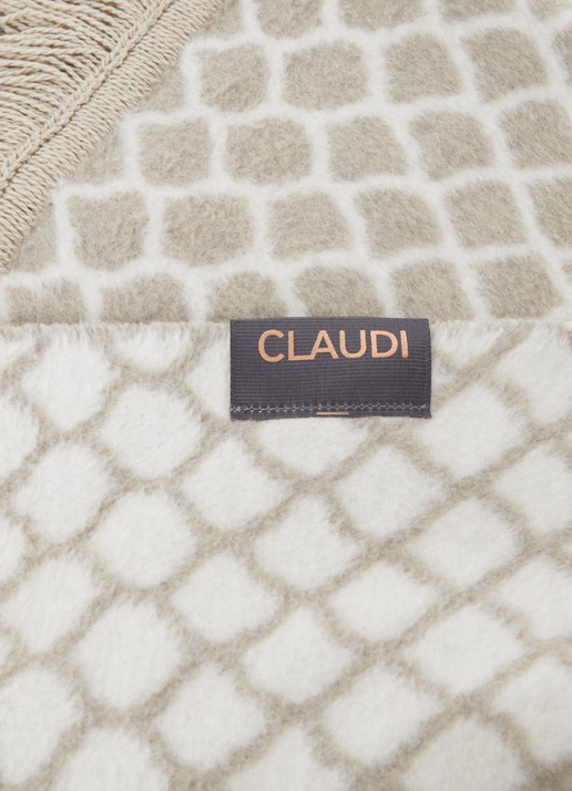 Claudi Colly plaid in katoenblend 150 x 200 cm - detail 3 lichtgrijs