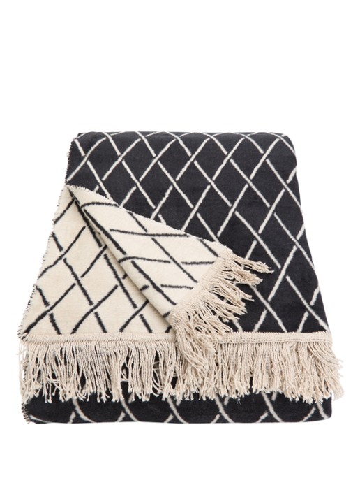 Claudi Dias plaid 150 x 200 cm - voorkant 2 zwart