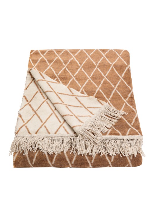 Claudi Dias plaid 150 x 200 cm - voorkant 2 camel