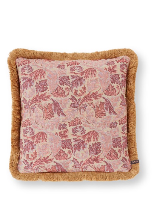 Claudi Leaf Art sierkussen 45 x 45 cm - voorkant roze