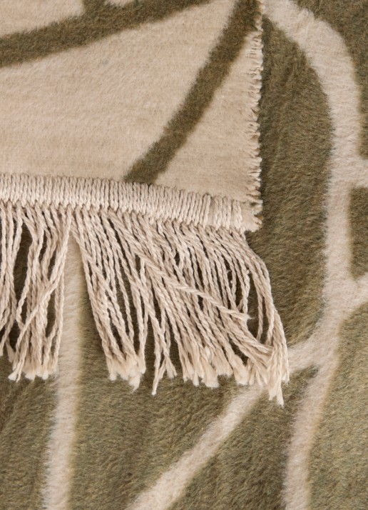 Claudi Lineas plaid 150 x 200 cm - detail olijfgroen