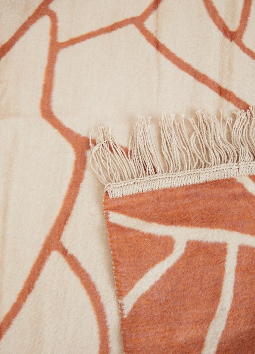 Claudi Lineast plaid 150 x 200 cm - detail roestbruin