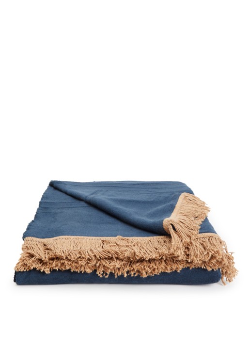 Claudi Paulos plaid 150 x 200 cm - voorkant 2 donkerblauw