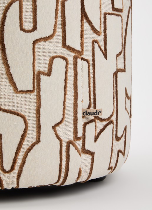 Claudi Seraq small poef 48 cm  - voorkant 2 beige
