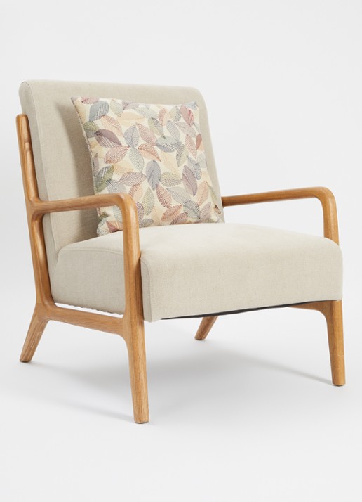 Claudi Stitch Leaf sierkussen 45 x 45 cm - voorkant 2 beige