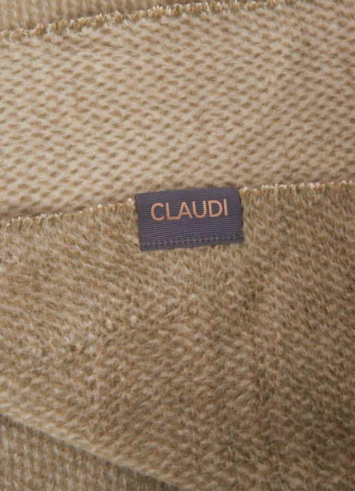 Claudi Unami plaid in katoenblend 150 x 200 cm - detail 3 olijfgroen