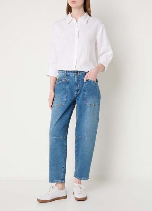 Claudia Sträter Blouse in linnenblend - voorkant 2 wit