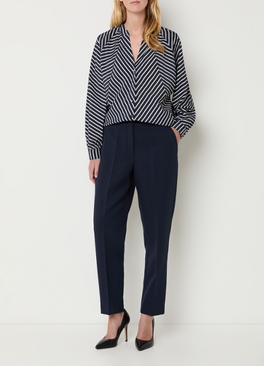 Claudia Sträter Blouse met streepprint - voorkant 2 donkerblauw
