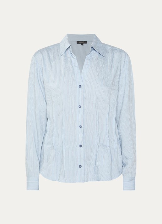 Claudia Sträter Blouse met streepprint - voorkant 3 blauwgrijs