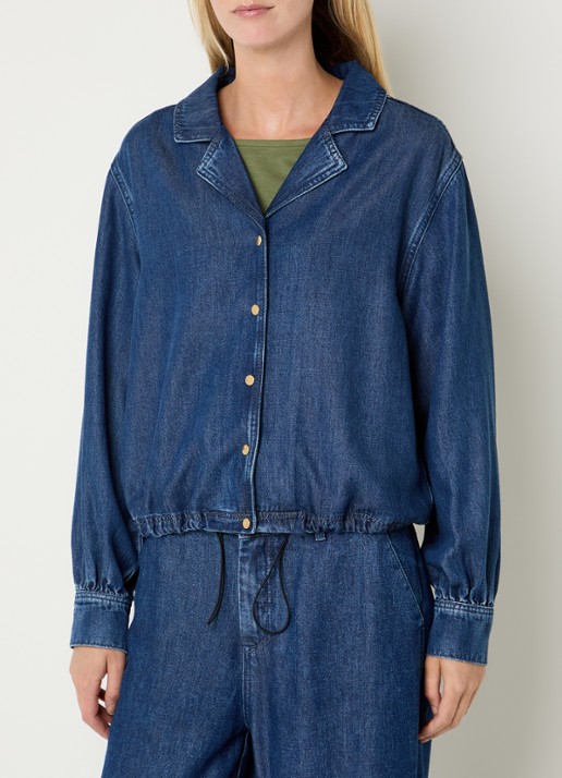 Claudia Sträter Blouse van denim - detail indigo