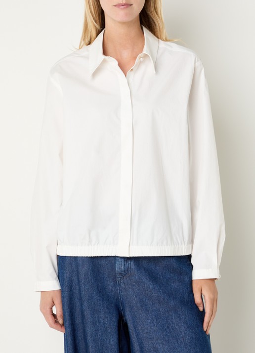Claudia Sträter Blouse van katoen - detail gebroken wit