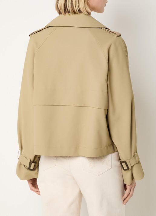 Claudia Sträter Cropped double-breasted trenchcoat met klepzakken - achterkant 2 camel