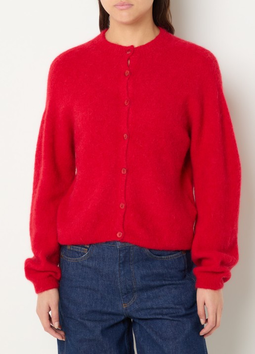 Claudia Sträter Fijngebreid vest in alpaca wolblend
