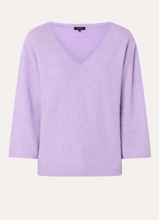 Claudia Sträter Fijngebreide pullover in alpaca wolblend - voorkant 2 lila