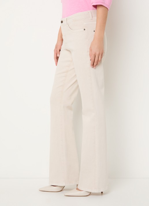 Claudia Sträter Fleur low waist straight leg jeans met gekleurde wassing - detail 4 beige