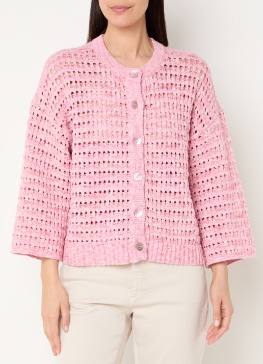 Claudia Sträter Grofgebreid vest met lurex