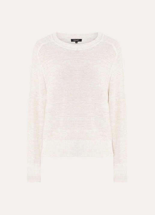 Claudia Sträter Grofgebreide pullover met lurex - voorkant creme