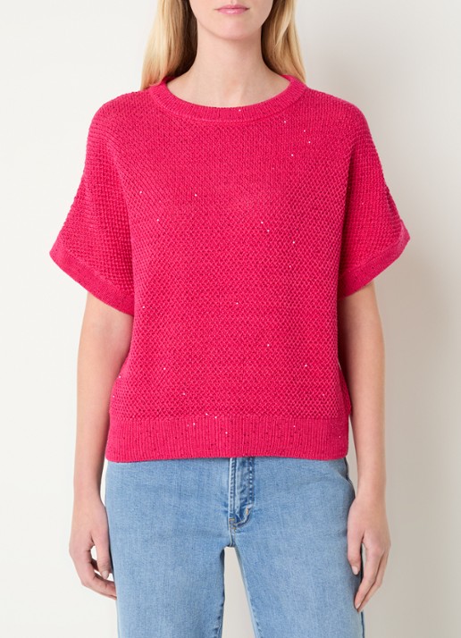 Claudia Sträter Grofgebreide top met lurex