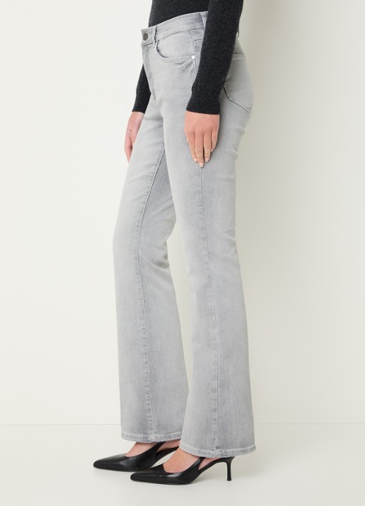 Claudia Sträter High waist flared jeans met gekleurde wassing - detail 5 lichtgrijs