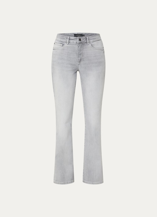 Claudia Sträter High waist flared jeans met gekleurde wassing - voorkant lichtgrijs