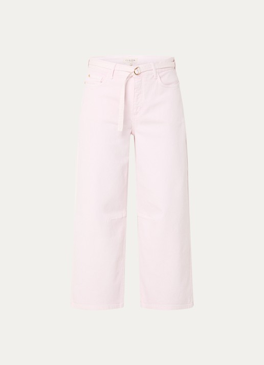 Claudia Sträter High waist straight leg jeans met gekleurde wassing - voorkant 2 lichtroze