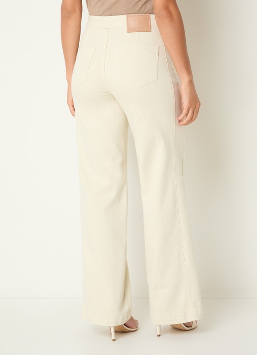 Claudia Sträter High waist straight leg jeans met gekleurde wassing - achterkant 3 creme