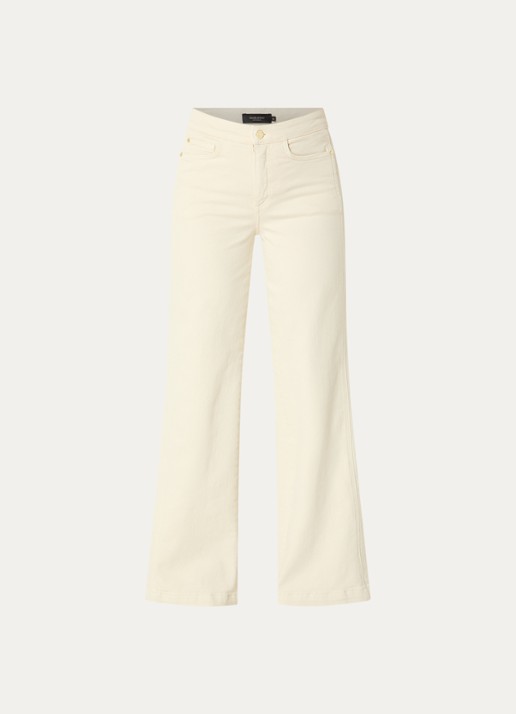 Claudia Sträter High waist straight leg jeans met gekleurde wassing - voorkant 4 creme