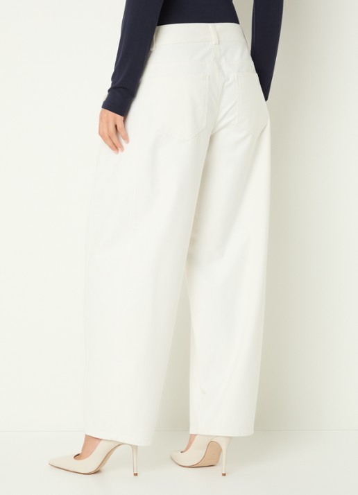 Claudia Sträter High waist tapered fit broek met steekzakken - achterkant 4 gebroken wit