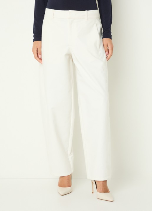 Claudia Sträter High waist tapered fit broek met steekzakken - detail gebroken wit