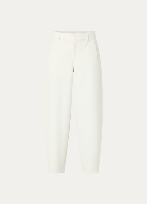 Claudia Sträter High waist tapered fit broek met steekzakken - voorkant 2 gebroken wit