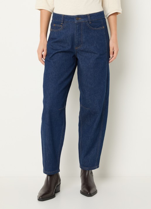 Claudia Sträter High waist tapered jeans met donkere wassing