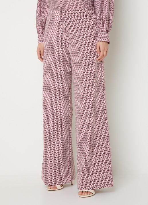 Claudia Sträter High waist wide fit broek met print