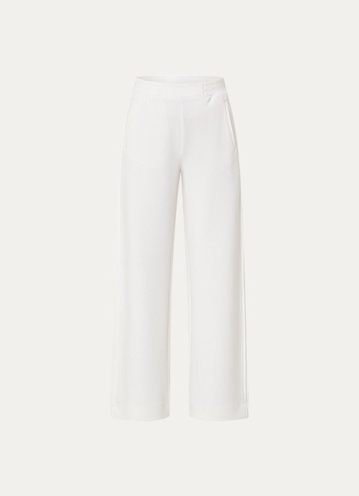 Claudia Sträter High waist wide fit broek met steekzakken - voorkant 3 gebroken wit