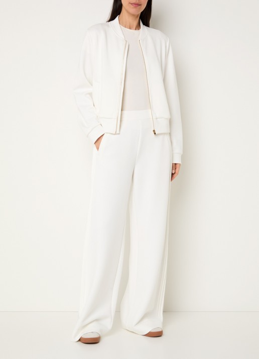 Claudia Sträter High waist wide fit broek met steekzakken - voorkant 4 gebroken wit