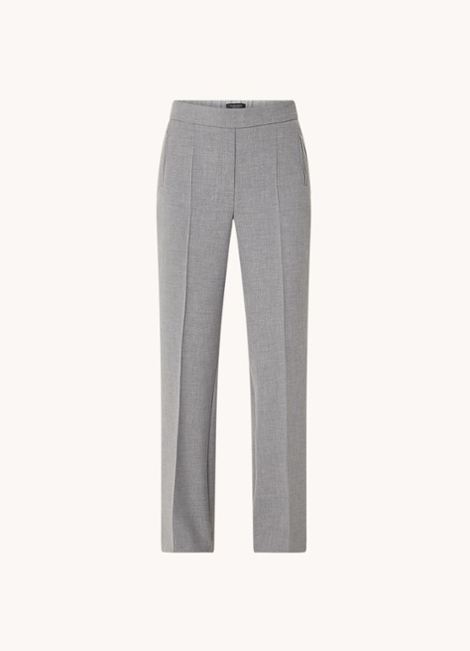 Claudia Sträter High waist wide fit pantalon met ritszakken en persplooi - voorkant 3 grijs