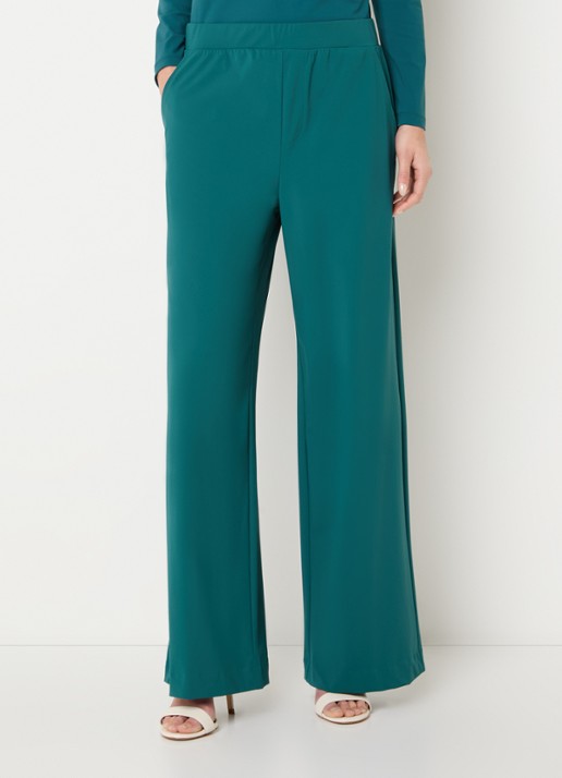 Claudia Sträter High waist wide fit pantalon met steekzakken