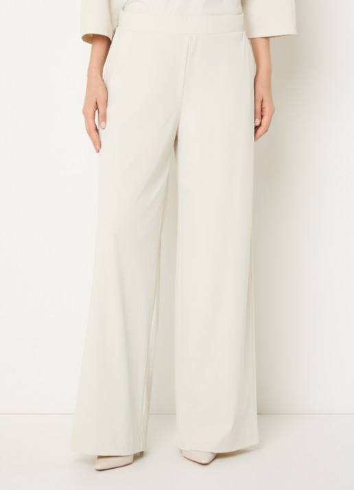 Claudia Sträter High waist wide leg broek van jersey met steekzakken
