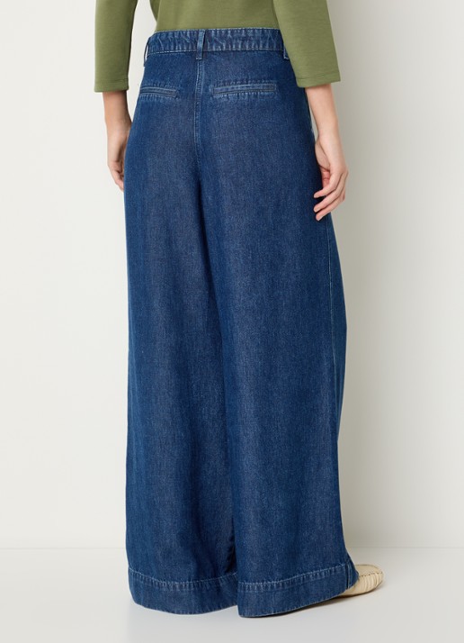 Claudia Sträter High waist wide leg jeans met medium wassing - achterkant 4 indigo