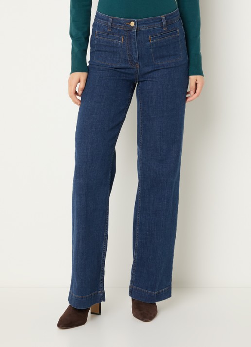 Claudia Sträter High waist wide leg jeans met opgestikte zakken