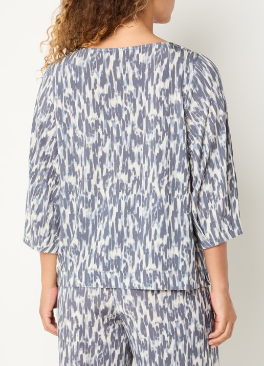 Claudia Sträter Long sleeve met print - achterkant 2 staalblauw
