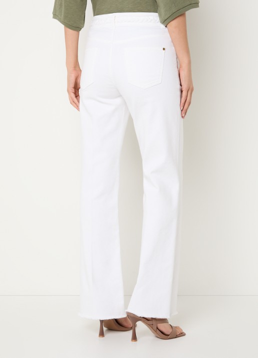 Claudia Sträter Low waist straight leg jeans met gekleurde wassing - achterkant wit