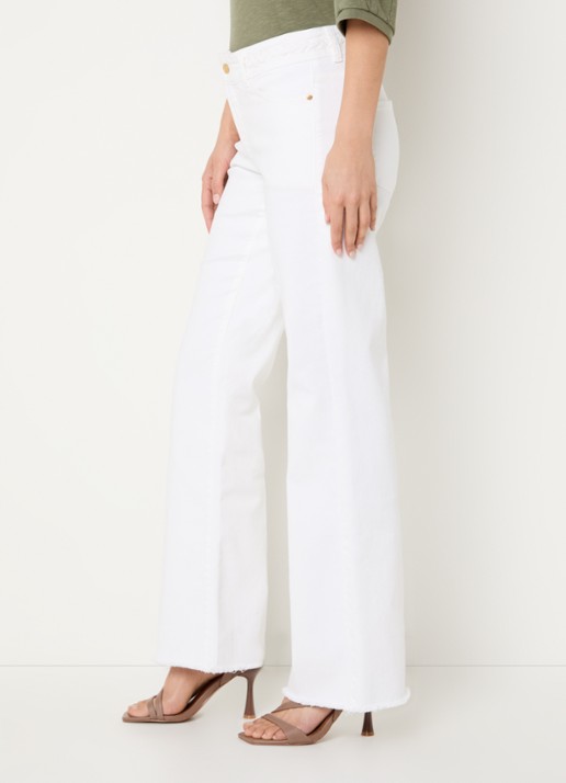 Claudia Sträter Low waist straight leg jeans met gekleurde wassing - detail 3 wit