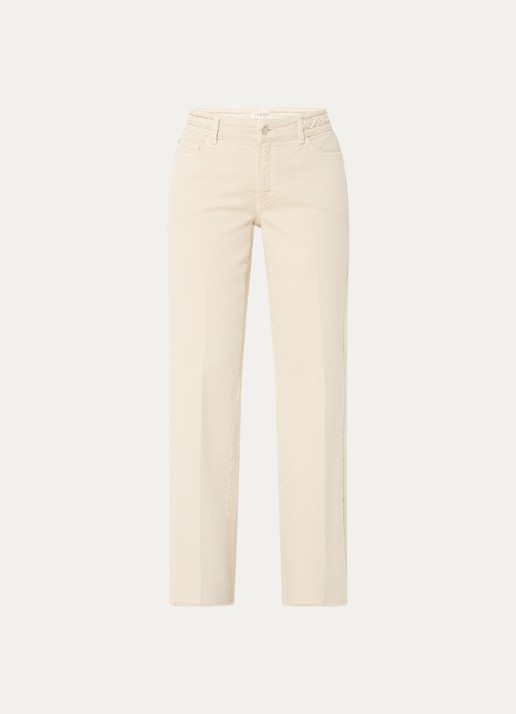 Claudia Sträter Low waist straight leg jeans met gekleurde wassing - voorkant 4 beige