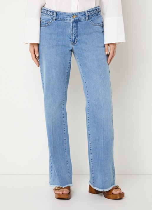 Claudia Sträter Low waist straight leg jeans met lichte wassing