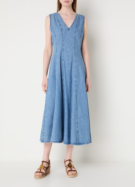 Claudia Sträter Maxi A-lijn jurk van denim
